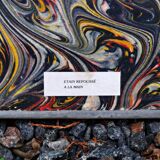 Vintage 70s Art Nouveau style hand-embossed tin wall mirror