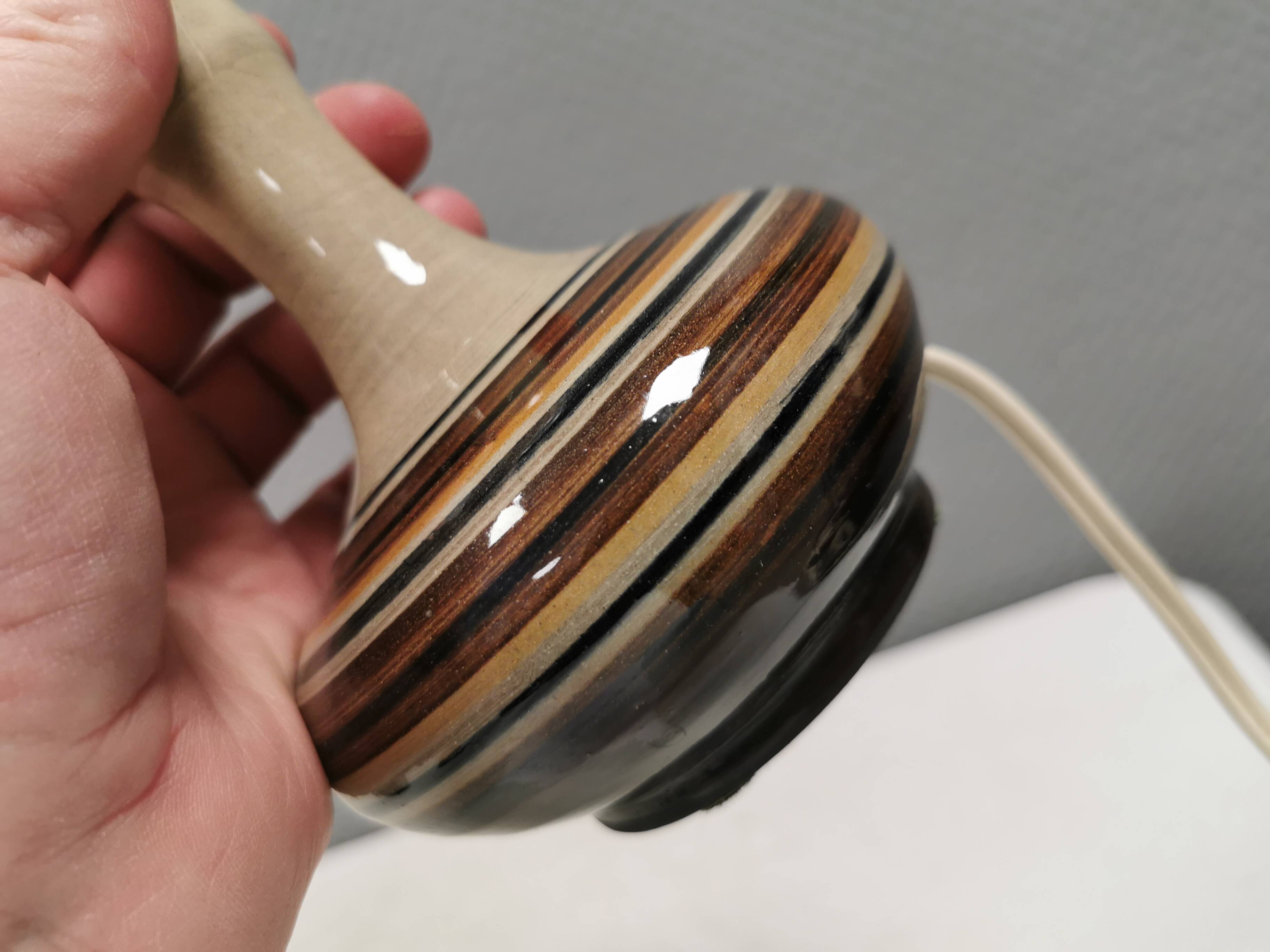 Small ceramic table lamp, Danish from the 1970s-80s.