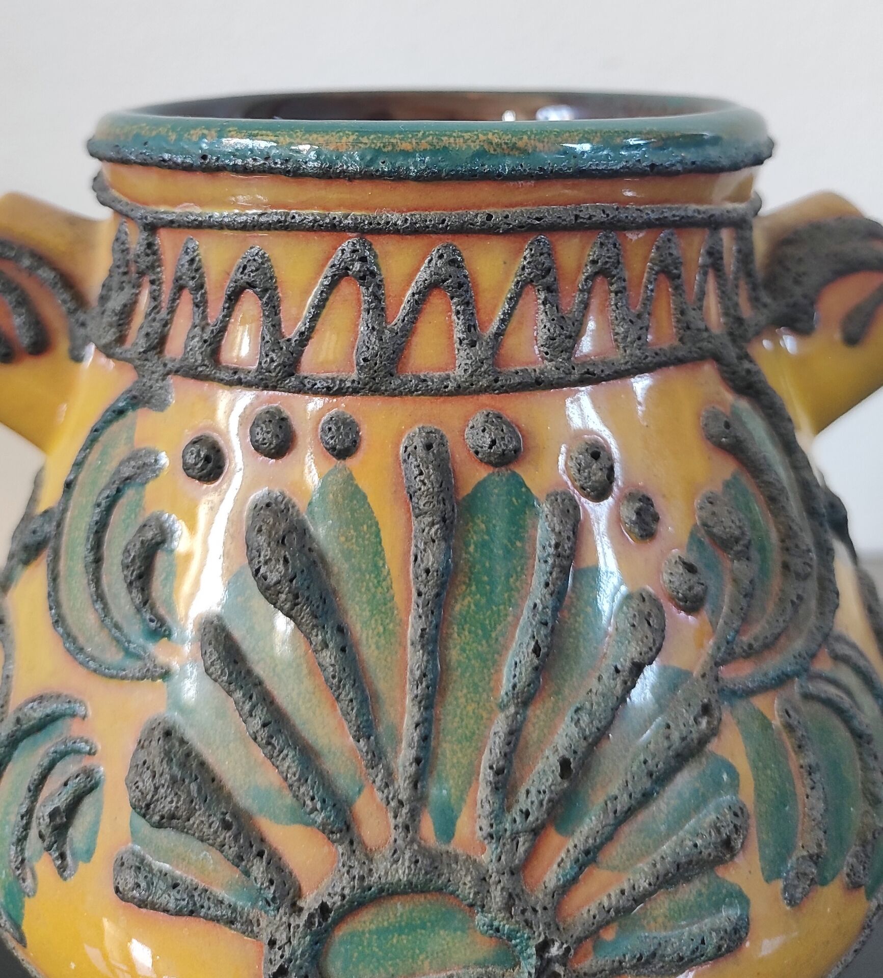Vintage glazed ceramic vase