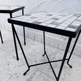 Pair of ceramic side tables