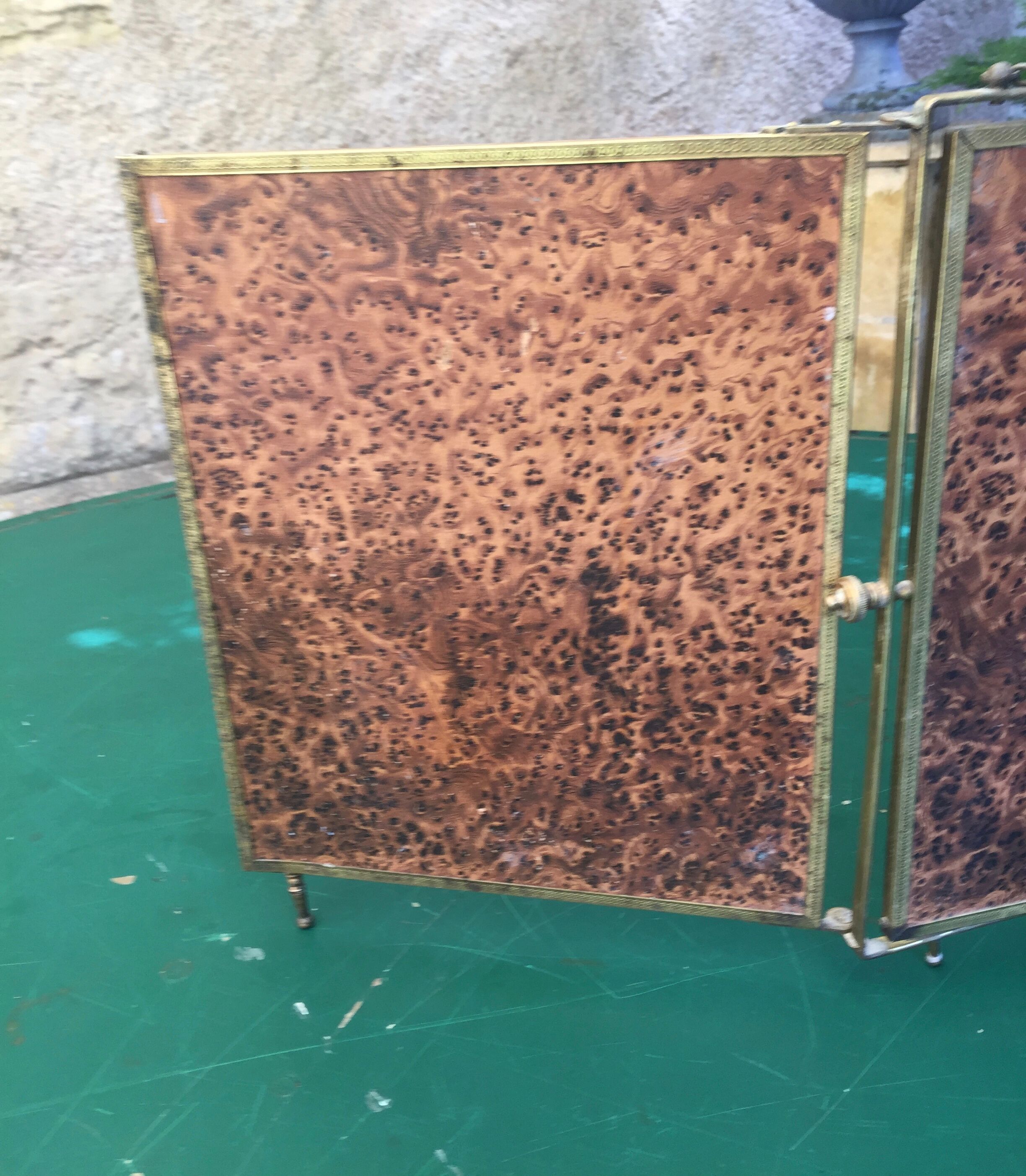 Triptych mirror with pediment around 1900 - 30,5 x 24,5 cm