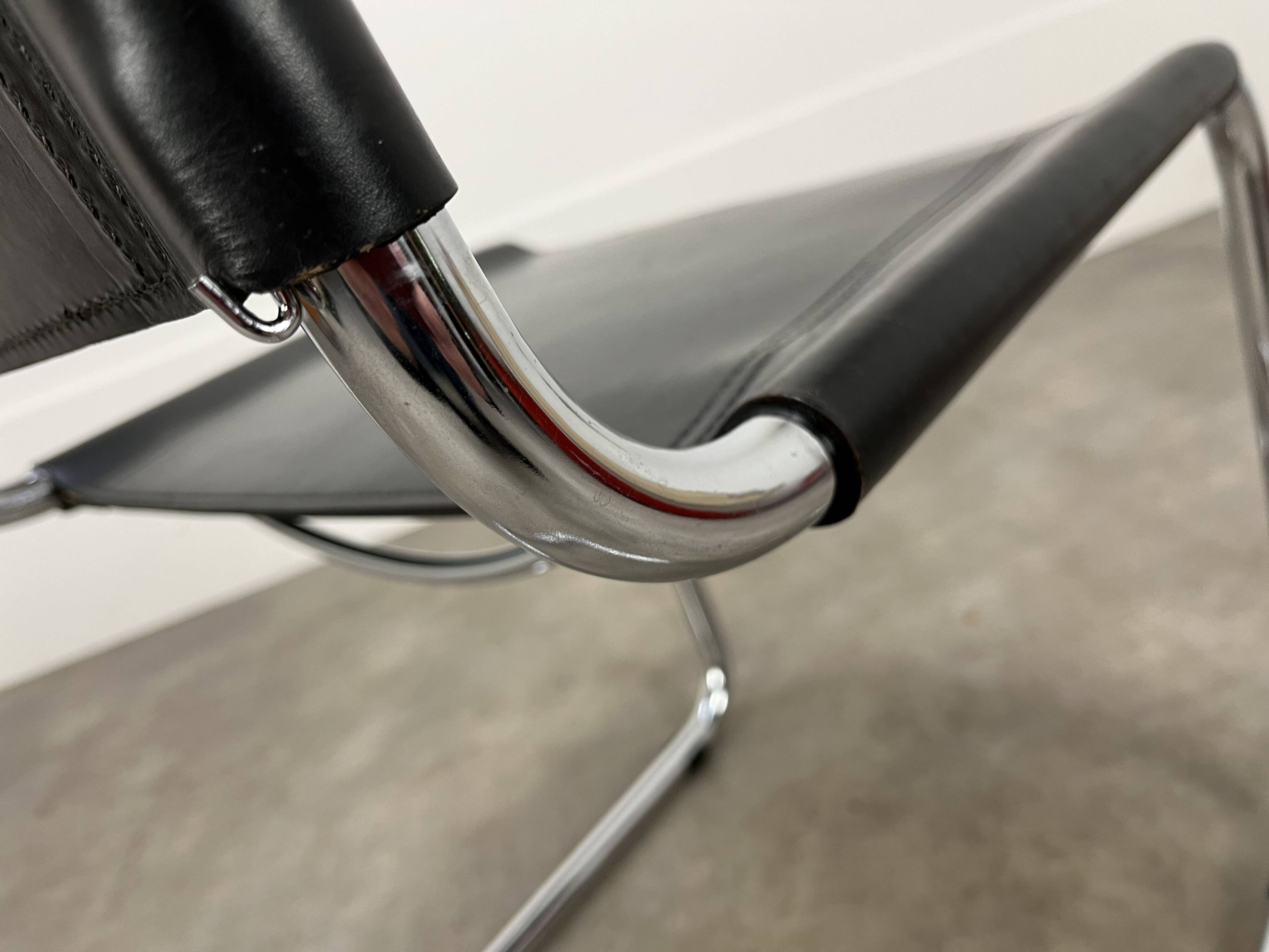 B33 chair black leather, 1980, Marcel Breuer