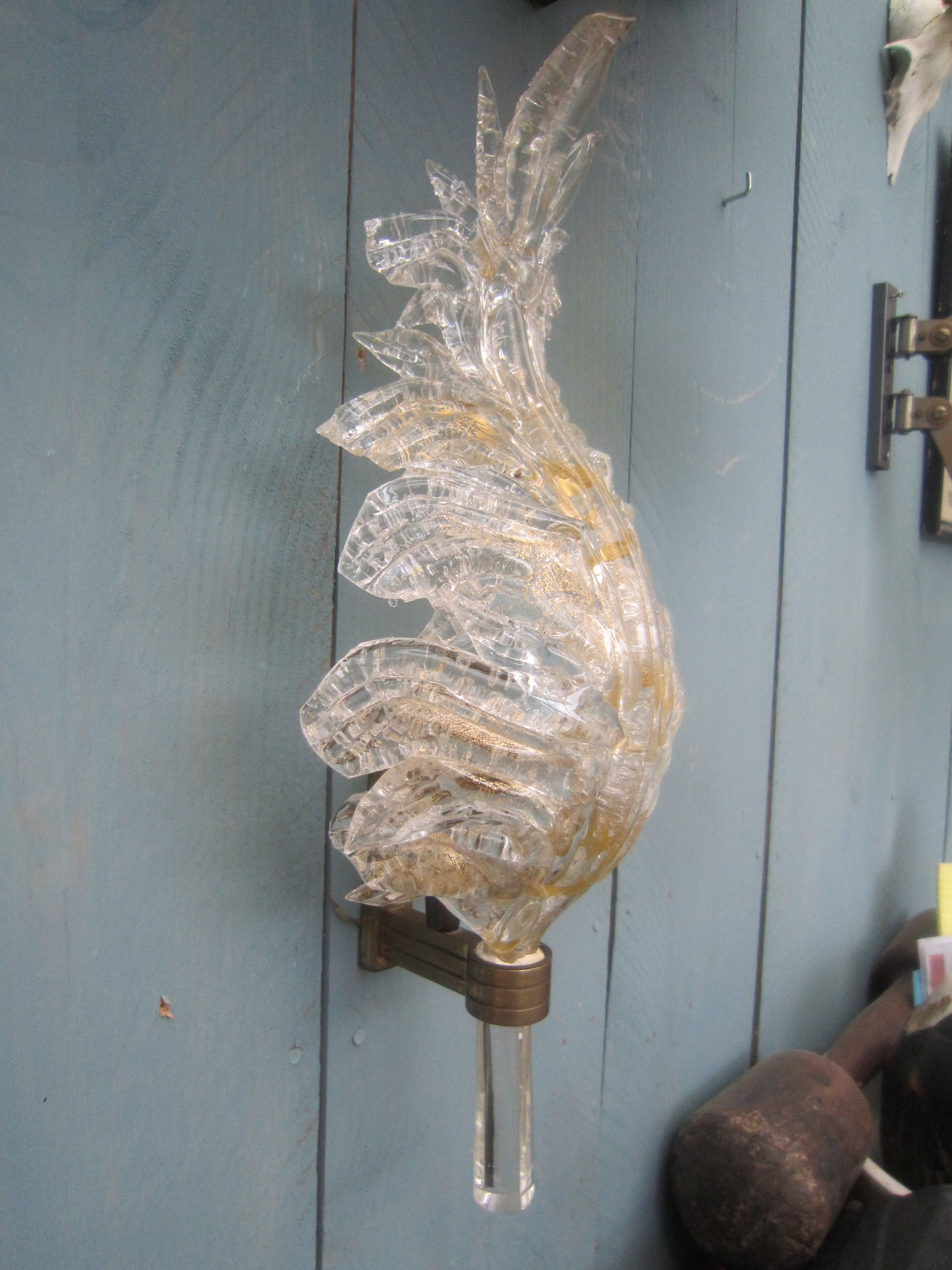 Wall light feather by Barovier and Toso Murano 1950