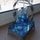Blue liqueur service with its stand