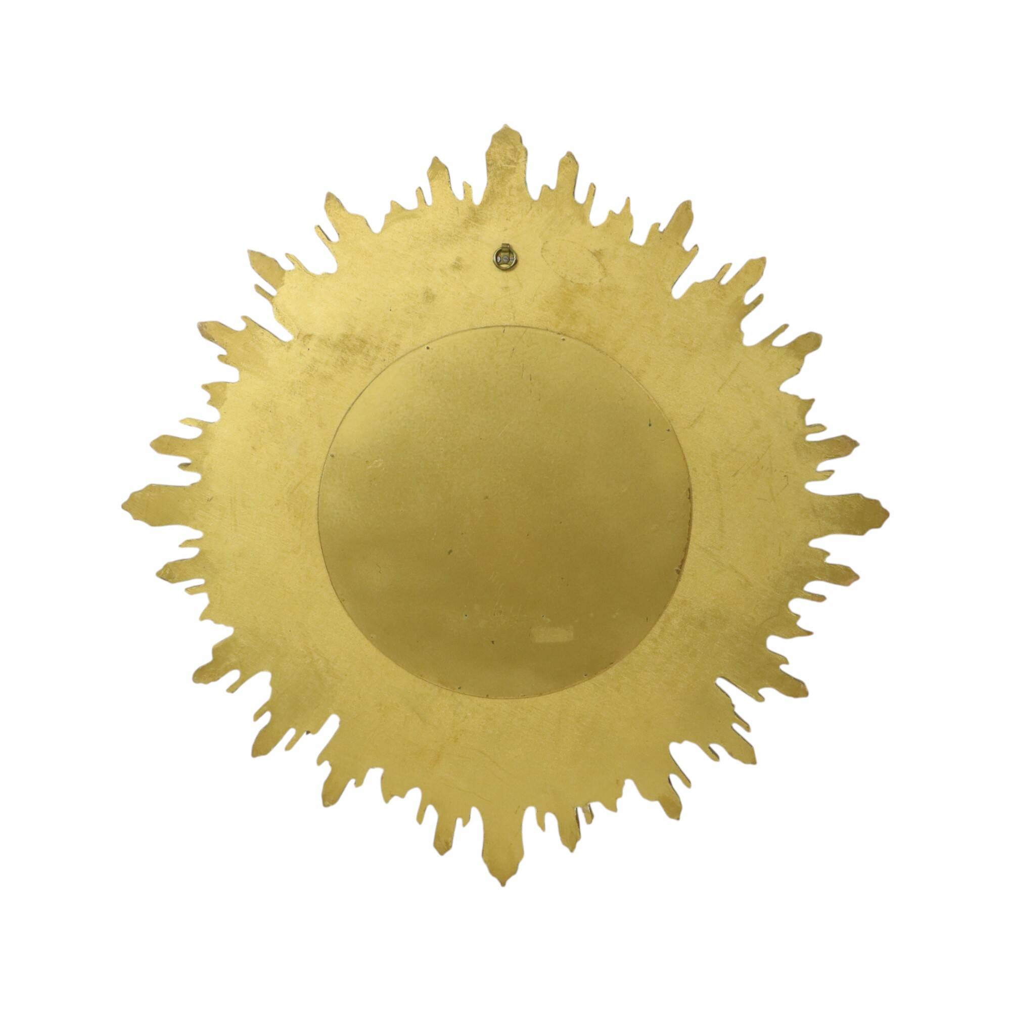 Miroir soleil Sunburst XL en résine dorée