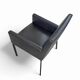 2 x Manet Minotti arm chairs 1990s / dark brown leather / chrome height 83