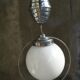 Opaline light hanging lamp with pulley