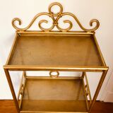 Gold-laquered metal shelf