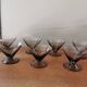 Lot de 7 coupes art déco verre fumé