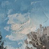 HST painting "Mediterranean landscape" by Louis AUDREY (19th-20th centuries)