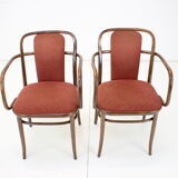 Ensemble de deux chaises en bois courbé, Ton 1989