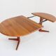 Vintage Danish round extendable dining table solid teak 1960s