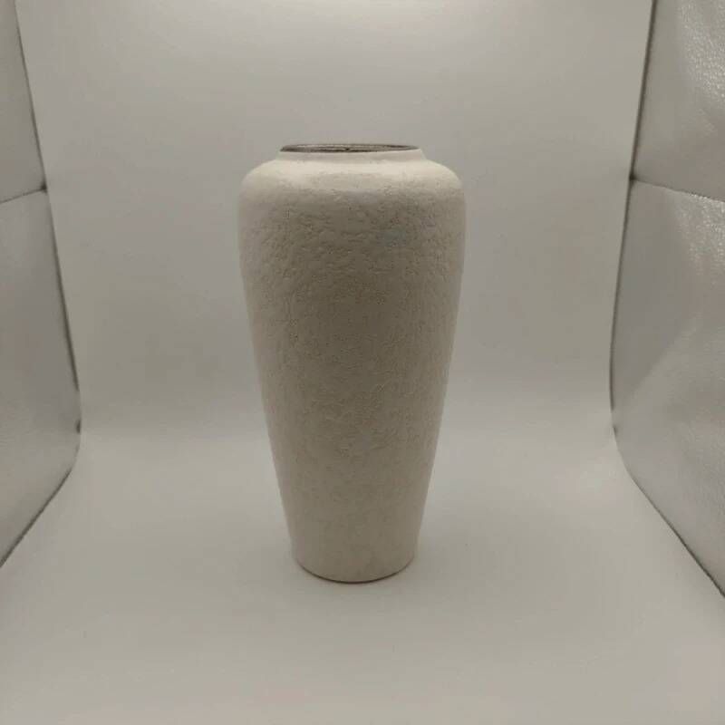 Vintage ceramic vase with floral decoration in Vallauris style from the 1960s retro.
