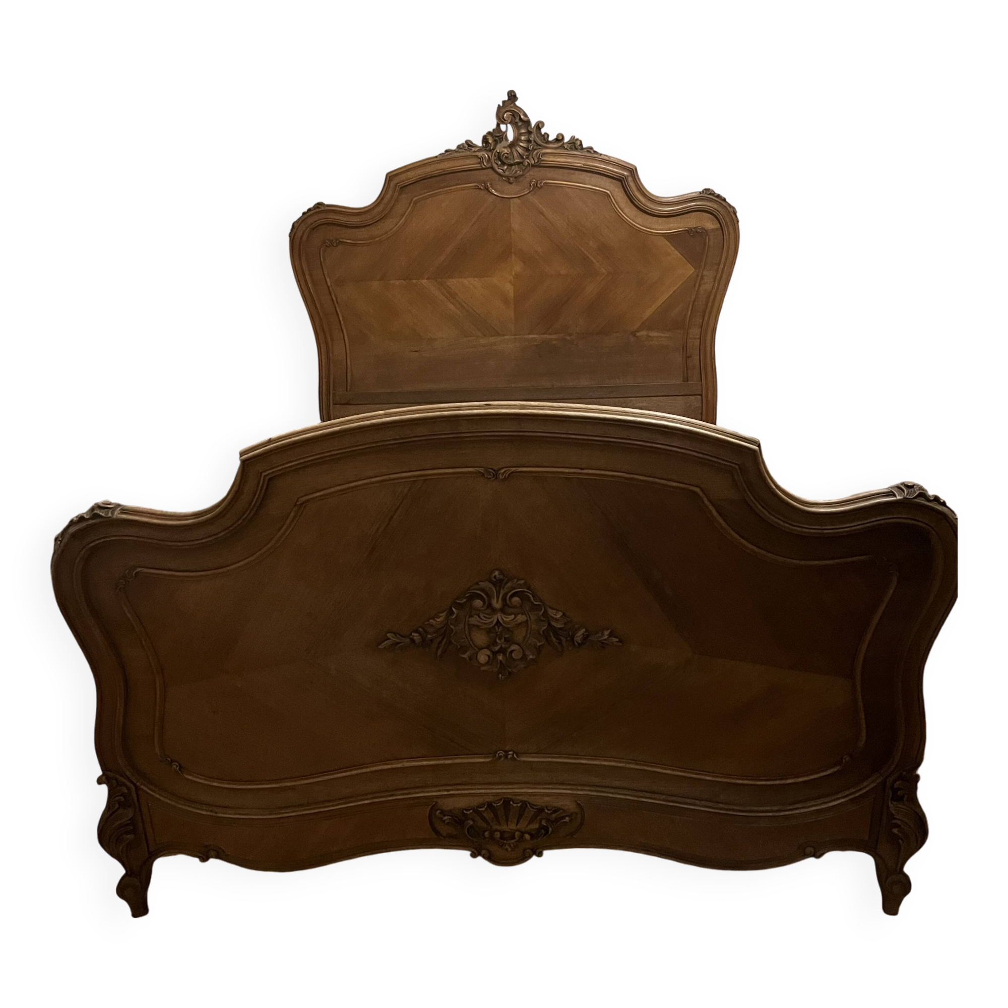 160x190 Louis XV Provençal wooden bed