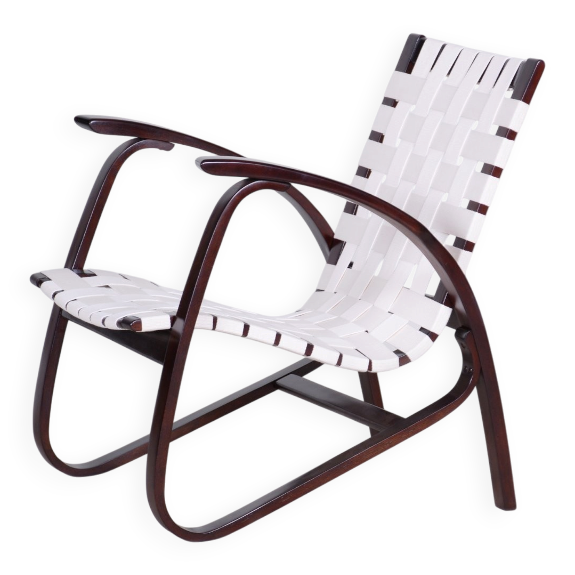Vintage Art Deco Armchair in Beech by Jan Vaněk, Czech, 1930s