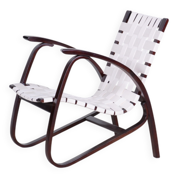 Fauteuil Art Déco vintage en hêtre par Jan Vaněk, tchèque, années 1930