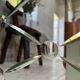 Italian engraved bistro mirror 60s XL