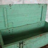 Green vintage wood tool case