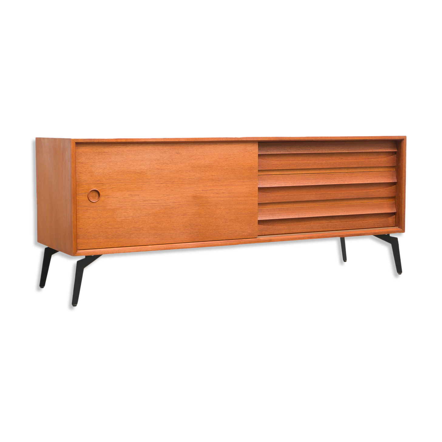 Vintage teak row, 160cm, restored