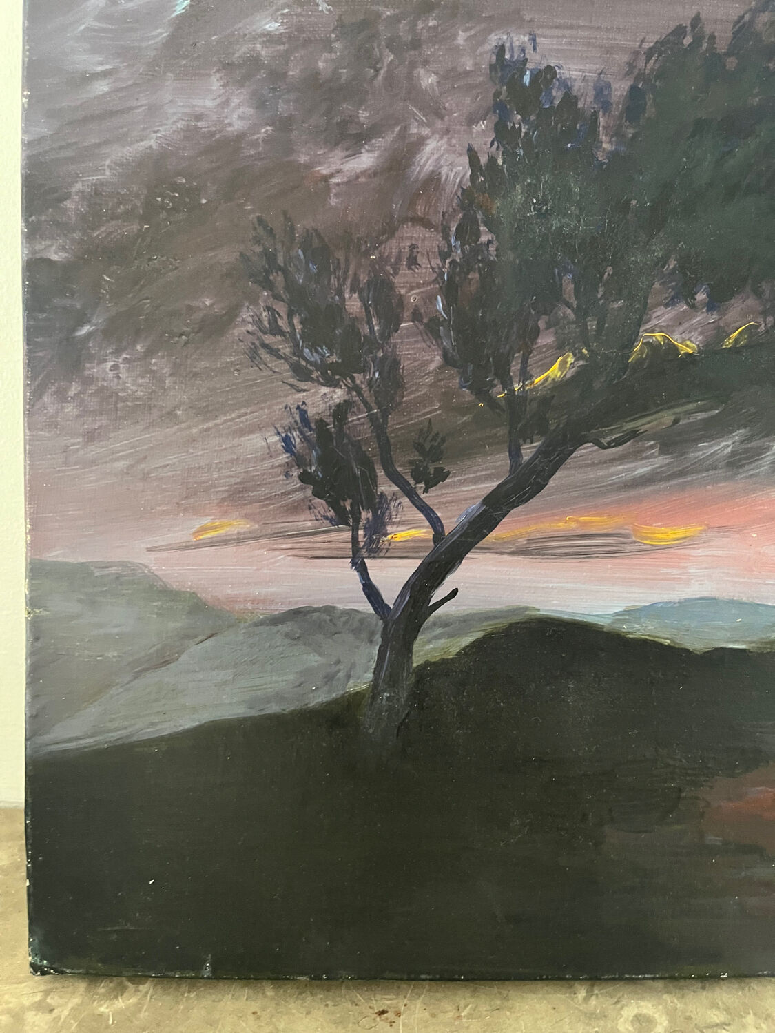 Sunset, oil on canvas