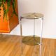 Sellette tripode en chrome et verre fumé, double étages, Design, 1970