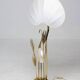 Monumental crane or egret lamp post in gilded brass by Antonio Pavia
