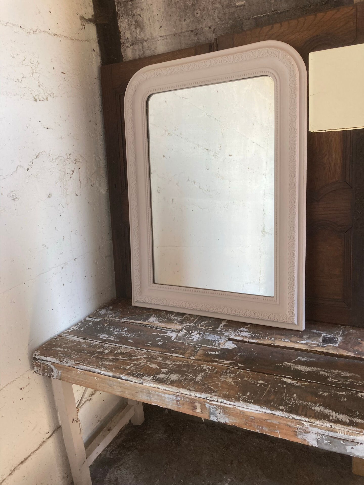 Louis Philippe mirror, 19th century, beige patina.