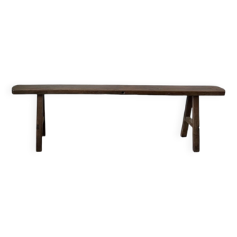 Small solid walnut farm bench, 1950s