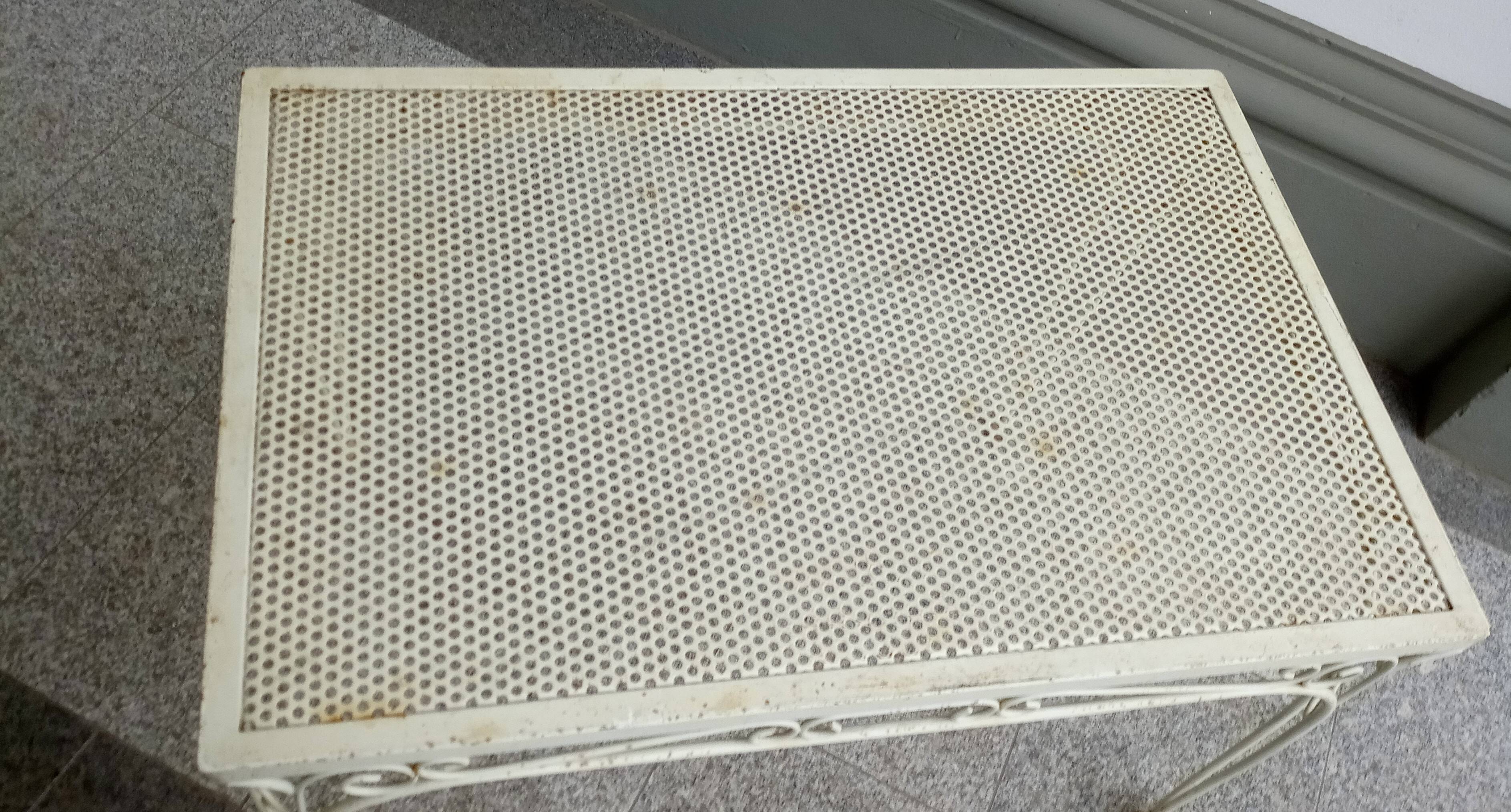 Mid century metal table in the style of mategot