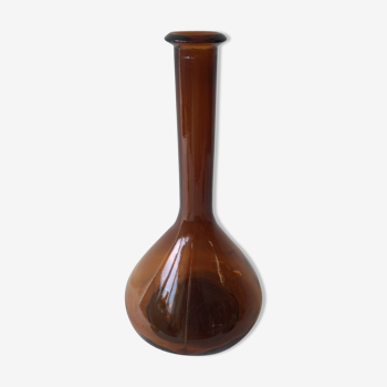 Vase soliflore en verre fumé vintage