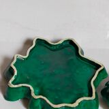 Duo of leaf cups in green slurry from Vintage Vallauris