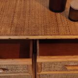 Commode rotin et bambou