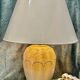 Paire de Lampe en céramique crème années 1980 style art déco miami light 73