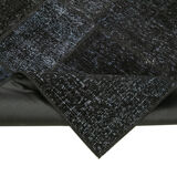 Handmade turkish overdyed 168 cm x 241 cm black patchwork carpet