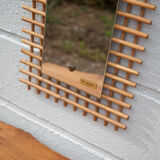 Miroir rotin vintage 33x80cm