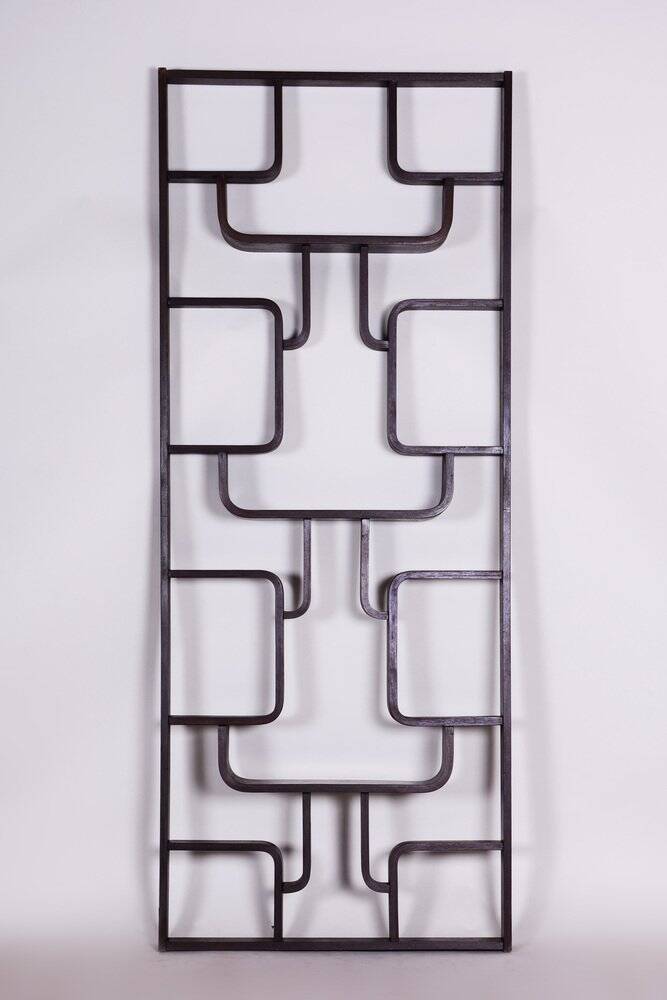 Mid-Century Room Divider in Dark Brown Oak attributed to Ludvik Volak for Drevopodnik Holesov, Former Czechoslovakia, 1960s