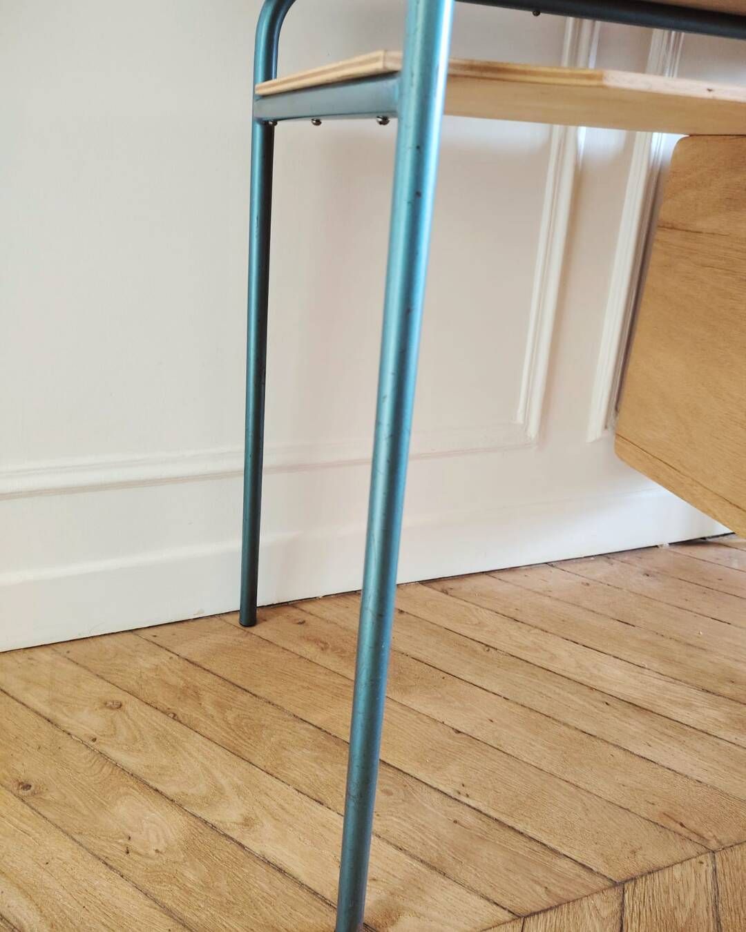 Renovated vintage children's desk, Scandinavian style, 1950s-60s.