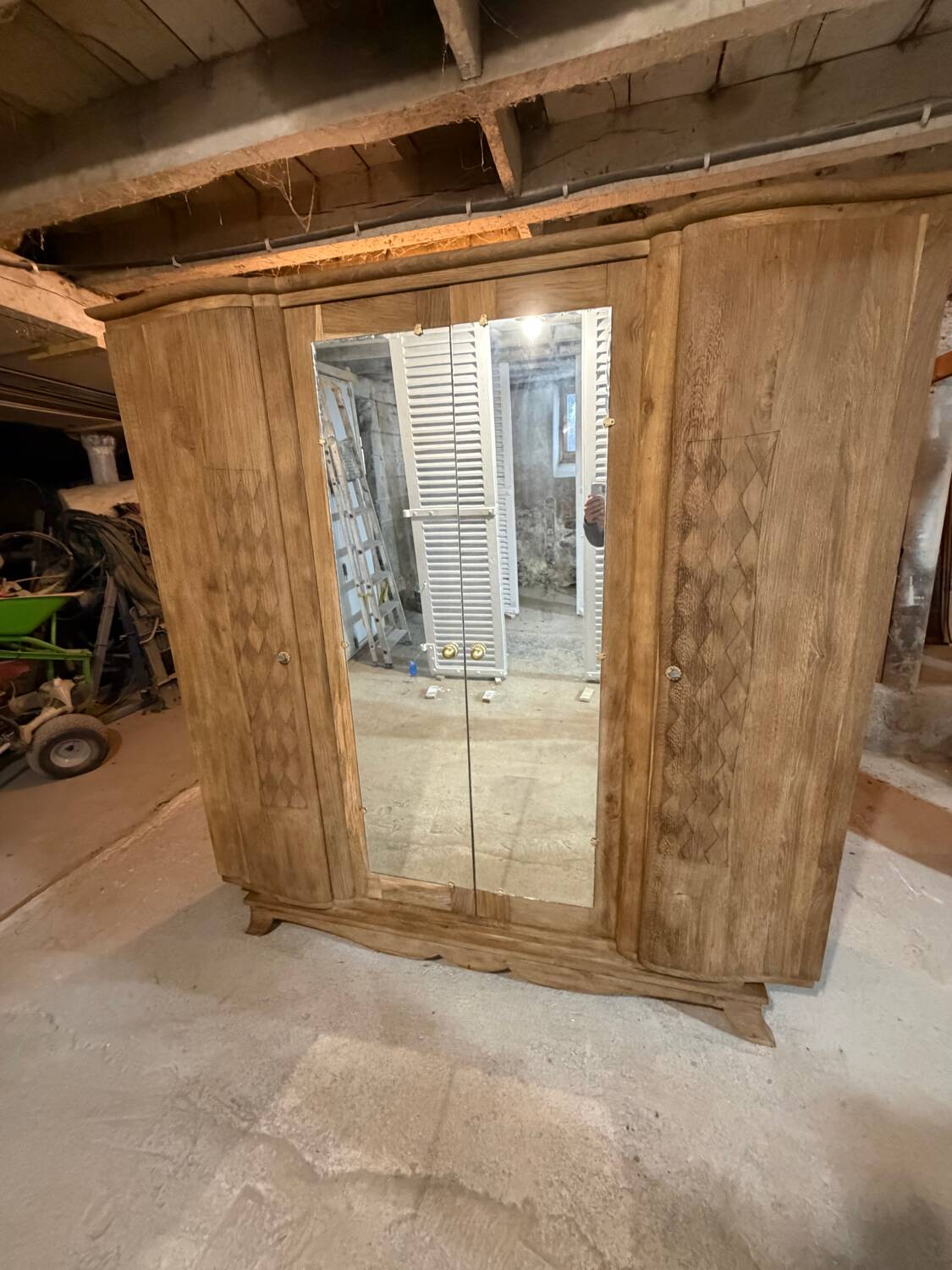 Art Deco Parisian wardrobe in natural wood