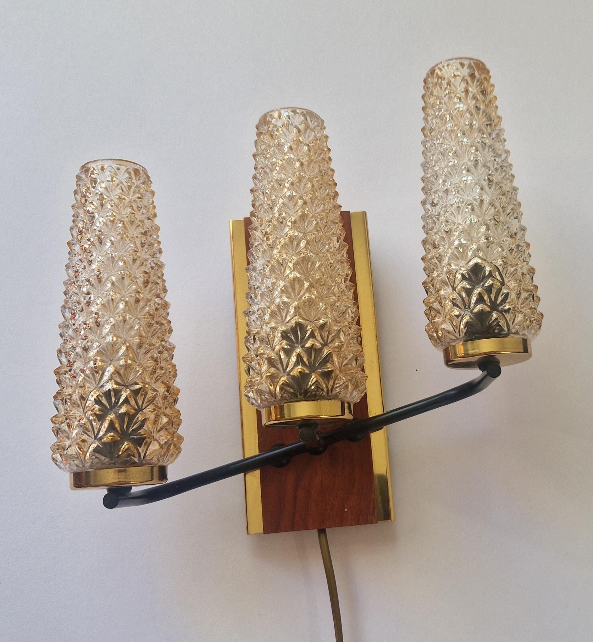Pair of Midcentury Wall Lamps Sego Armatur, Sweden, 1960s