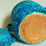 Covered ceramic pot fat-lava foam glaciers, enamels le cyclope, annecy