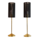 Pair of Swedish brass lamps from 1970.