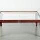 Beautiful and unique square Art Deco design coffee table with a glass top