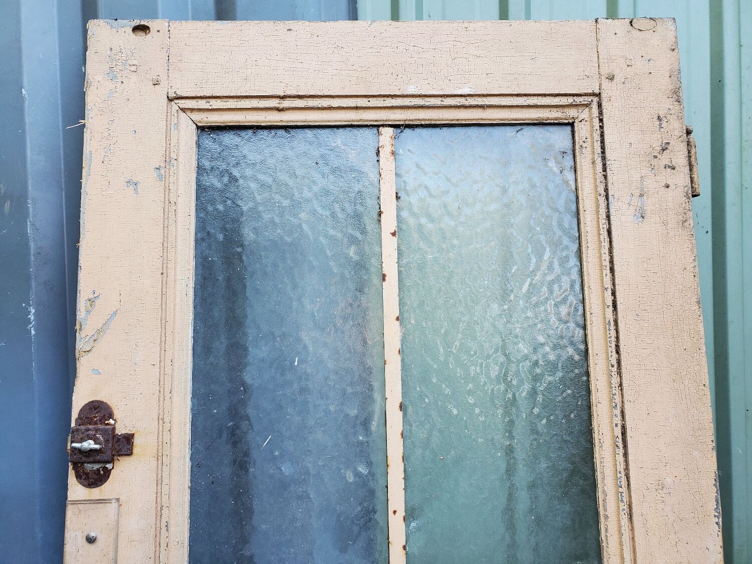 Old fir glass door