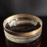 Cendrier, vide poche, crystal Moser, or 24 carats, collection Splendid