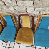 Set of 5 vintage spindle foot bistro chairs 1960"