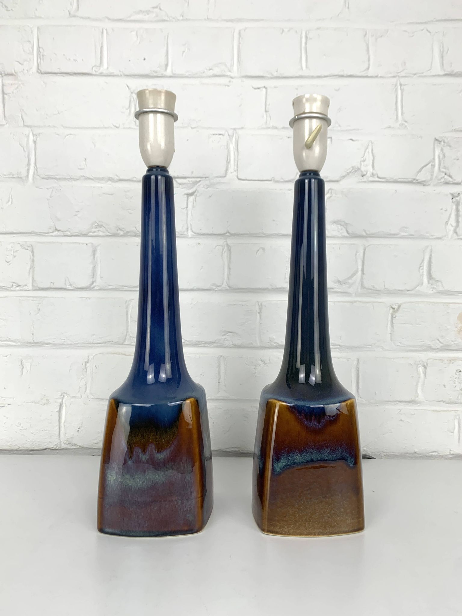Pair of Scandinavian ceramic table lamps, Søholm Stentøj, Denmark, 1960