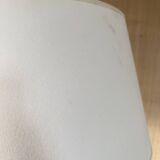 Turned wooden lamp, 2M fabric cable, cotton shade.