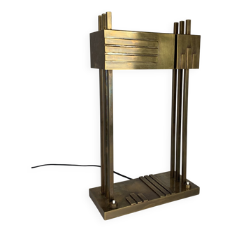 Brass Bauhaus Art Deco lamp Marcel Breuer style, Paris exposition 1925