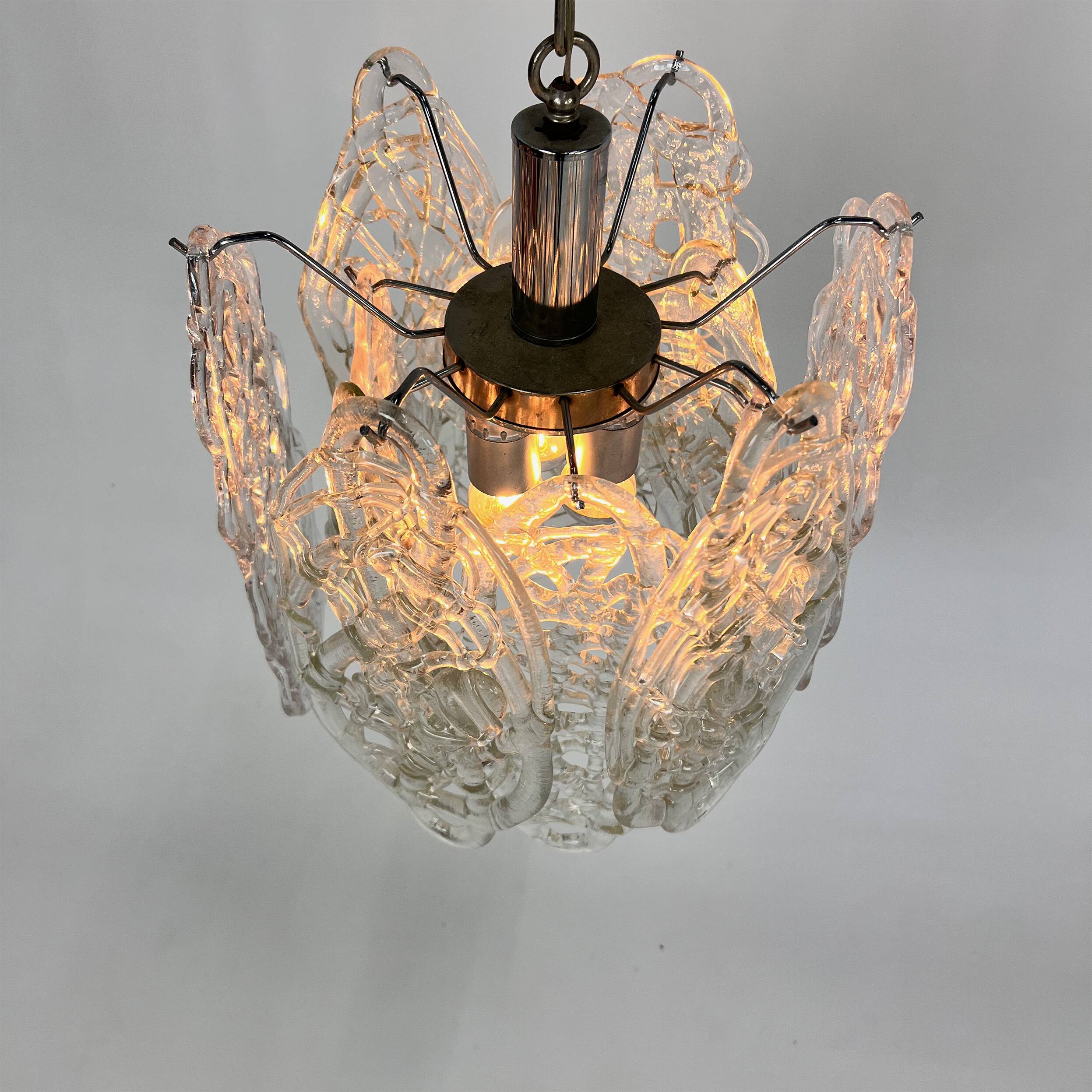 Spun Sugar Pendant by Vistosi for Mazzega, 1960s