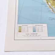 Carte Amérique du Nord vintage de 1950
